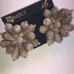Medici Vintage Brown Retro Boho Floral Earrings